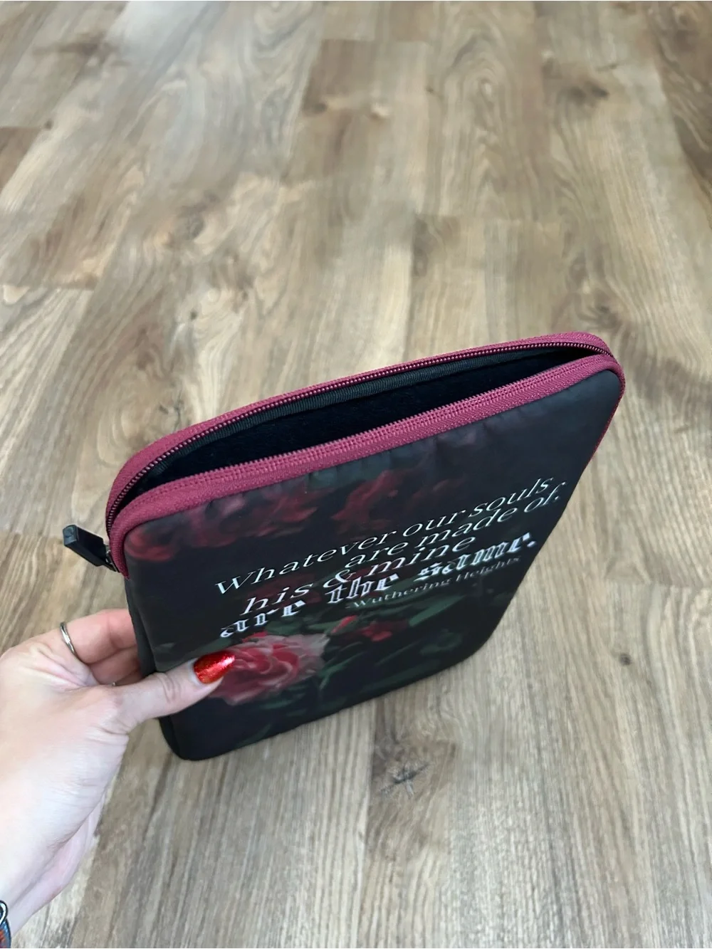 Book Beau Wuthering Heights Rose Print Book Sleeve